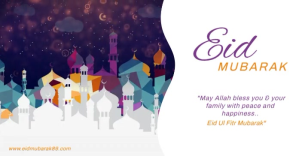 White Eid Mubarak Video delt Facebook-billede template