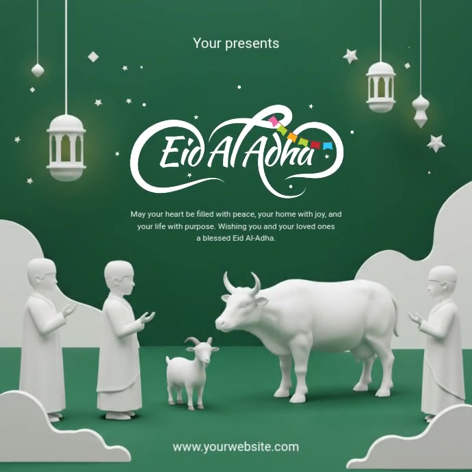 Eid Mubarak Greeting Instagram Post Square (1:1) template