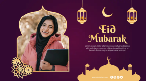Eid Mubarak Greetings Poster Banner Digital Display (16:9) template