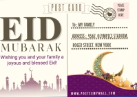 Eid Mubarak Post Card Briefkaart template