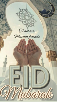 eid mubarak prayer digital display template