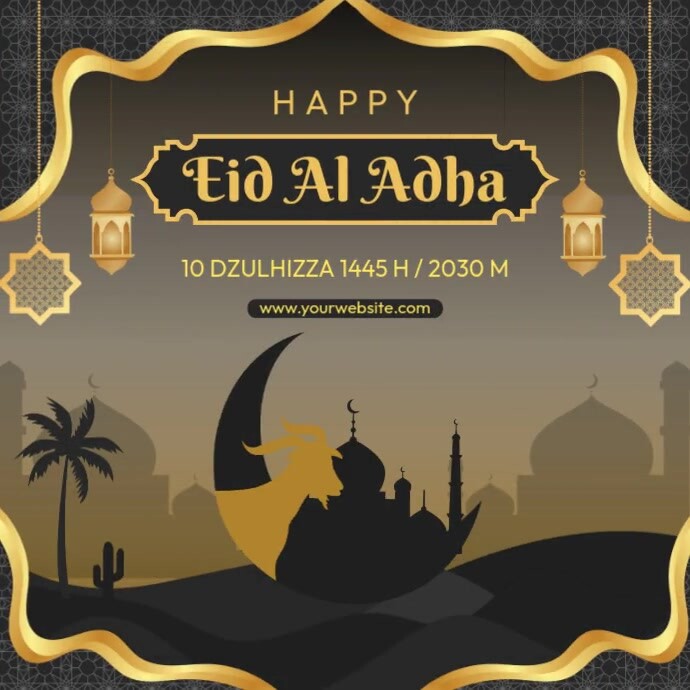 eid mubarak social media post template
