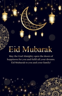 Eid mubarak wish card template (3) Half Page Wide