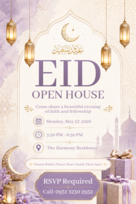 Eid Open House Poster template