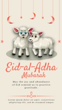 Grey Eid Mubarak Design Instagram Story template