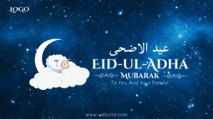 Violet Eid-ul-Adha Celebration Post sa Twitter Template