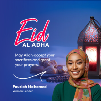蓝色 Eid al-Adha Instagram 帖子 Template