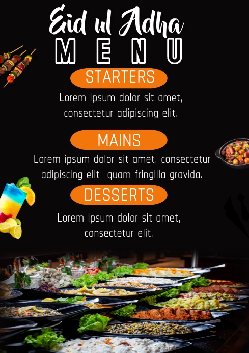 eid ul adha menu card,eid restaurant menu (1) A4 template