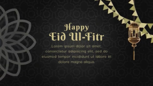 Black Eid Ul-Fitr Celebration งานแสดงผลงานแบบดิจิทัล Template