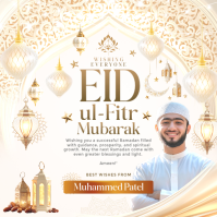 White Eid ul-Fitr Celebration Instagram-Beitrag Template