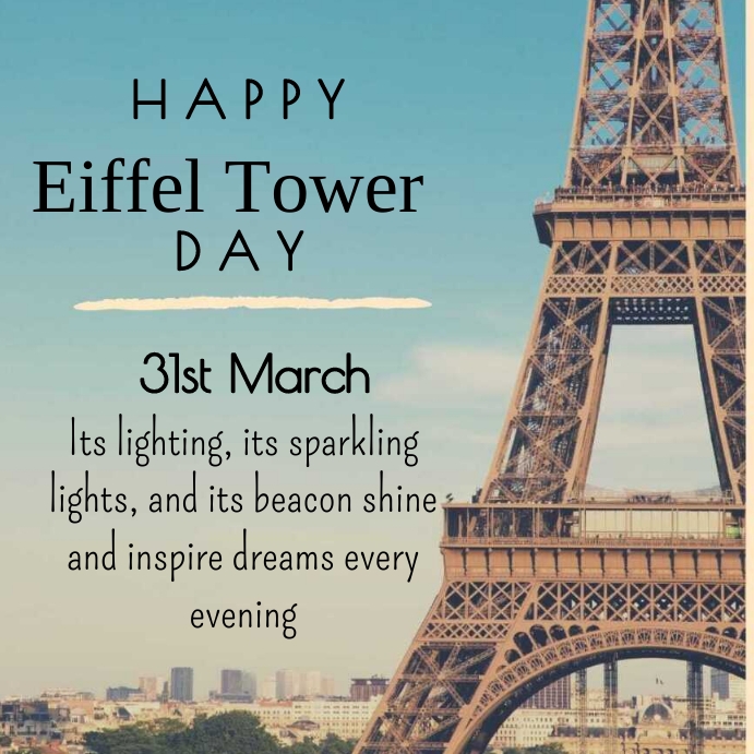 Eiffel tower day Post Instagram template