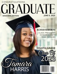 Eighth Graduation Announcement Flyer (format US Letter) template