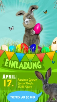 Einladung an Ostern - Oster Eier & Osterhase Instagram Story template