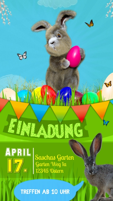 Einladung - Oster Eier & Osterhase Instagram Story template