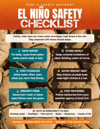 棕色 El Niño Safety Advisory Iflaya Template