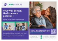 Elder care assistance services postcard templ ไปรษณียบัตร template