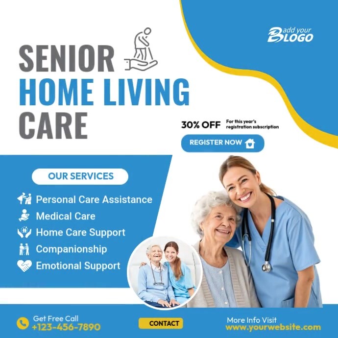 Elder Care Service Ad Template Instagram 帖子
