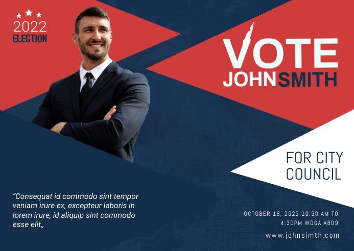 Campaign Card Election Campaign Post Card Template | PosterMyWall