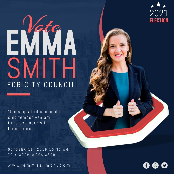 Example Election Post Election Campaign Insta Post Template | PosterMyWall