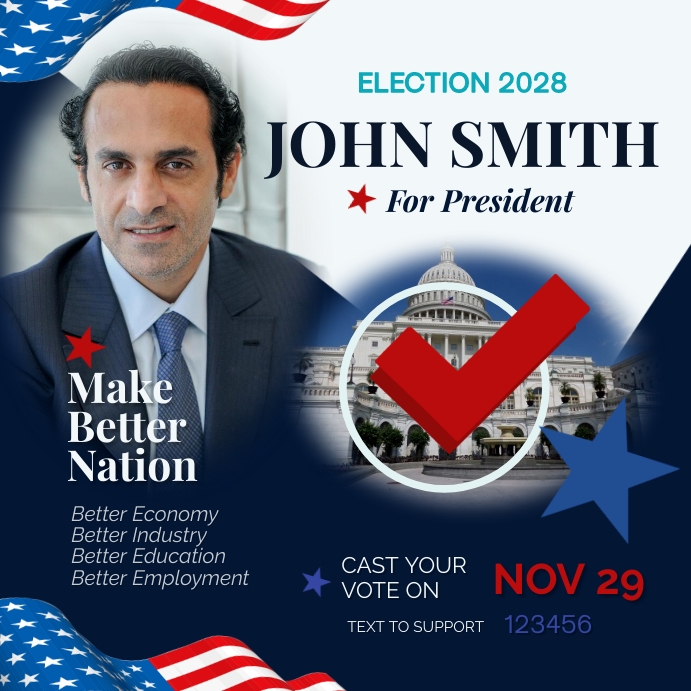 Example Election Post Election Campaign Instagram Post Template | PosterMyWall