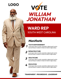 Election campaign manifesto Flyer (US Letter) template