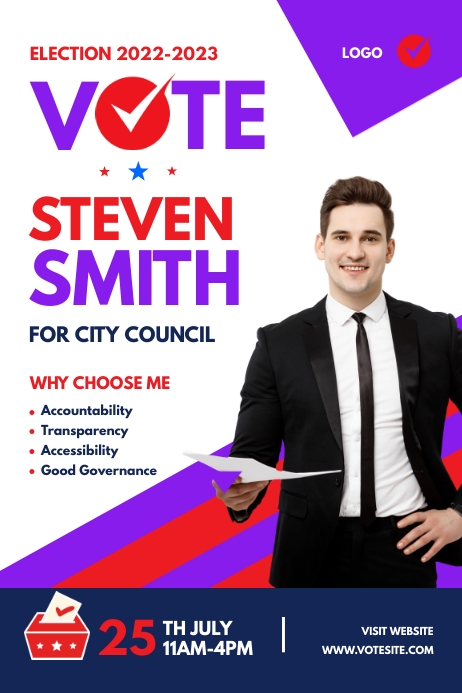Election Campaign Poster, Flyer Template | PosterMyWall