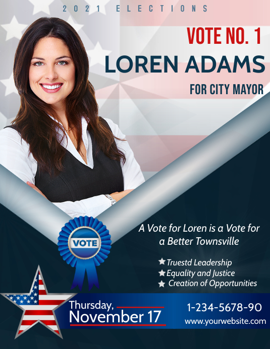 ELECTION CAMPAIGN POSTER FLYER ADs TEMPLETE 1 Løbeseddel (US Letter) template