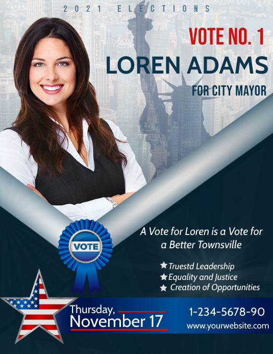 ELECTION CAMPAIGN POSTER FLYER ADs TEMPLETE 2 Template | PosterMyWall
