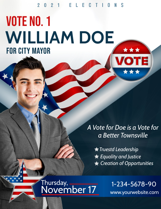 ELECTION CAMPAIGN POSTER FLYER TEMPLETE ADS Template | PosterMyWall