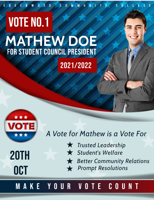Election campaign poster template | PosterMyWall