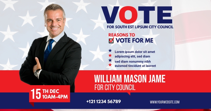 Current Election Add Copy of Election Candidate Ad | PosterMyWall