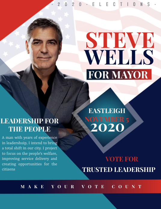ELECTION CANDIDATE CAMPAIGN FLYER TEMPLETE Template PosterMyWall