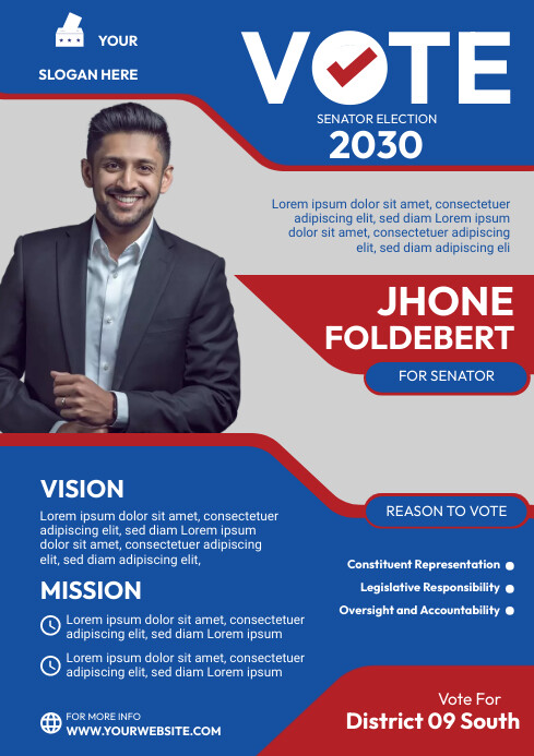 Panel Election Candiates Example Election candidate flyer template | PosterMyWall