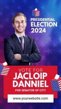 Election Candidate Poster Digital Display (9:16) template