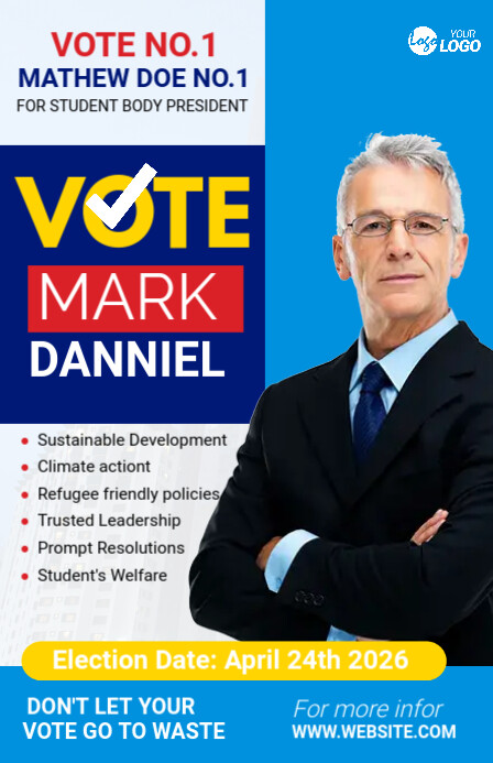 Panel Election Candiates Example Election Candidate Poster Template | PosterMyWall