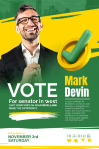 Election flyer template Póster