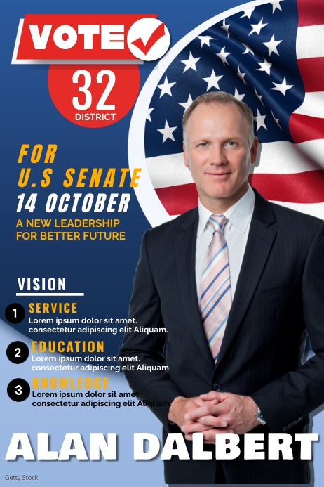 Election Political Campaign Flyer/Poster Template | PosterMyWall