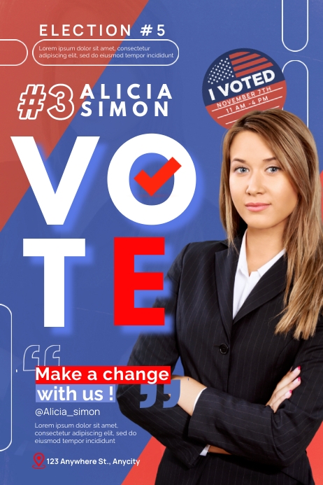 Election Template Vote Us with simple Style | PosterMyWall