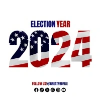 Election Year 2024 US Flag Instagram Post Tem template