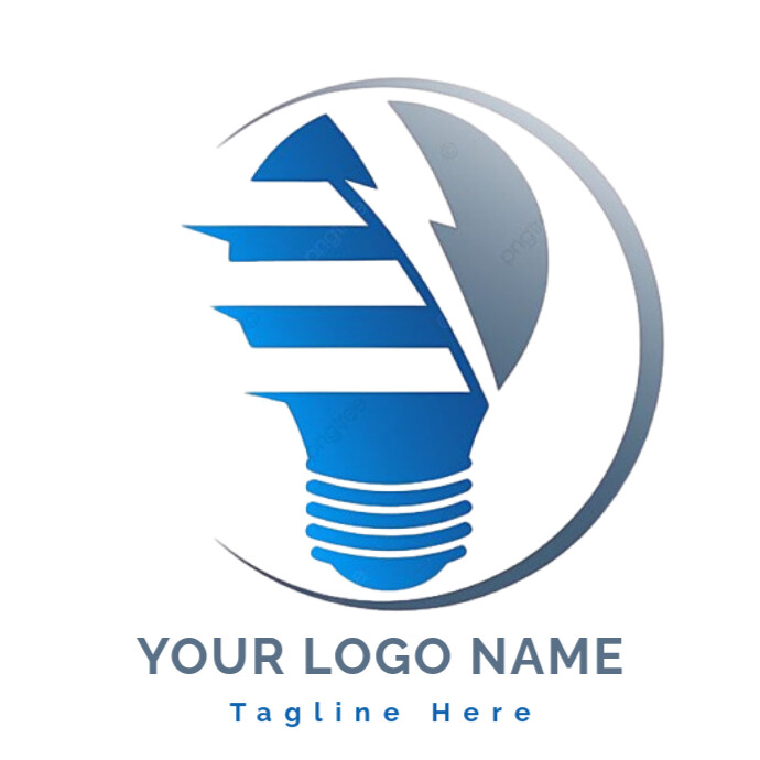 Electric Bulb With Lightning Flash Template Logo