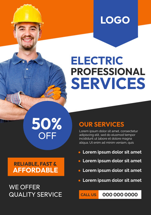 Electrical company flyer Template | PosterMyWall