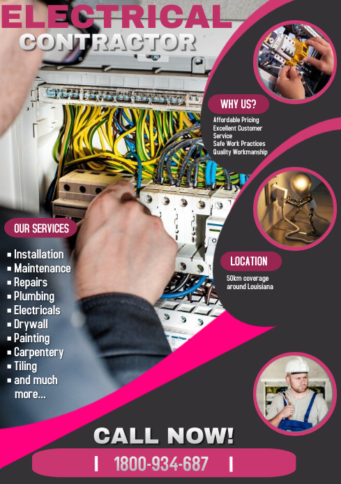 Copy of ELECTRICAL CONTRACTOR | PosterMyWall
