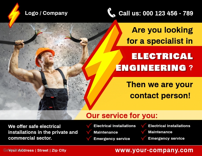 Electrical Engineering Flyer Løbeseddel (US Letter) template