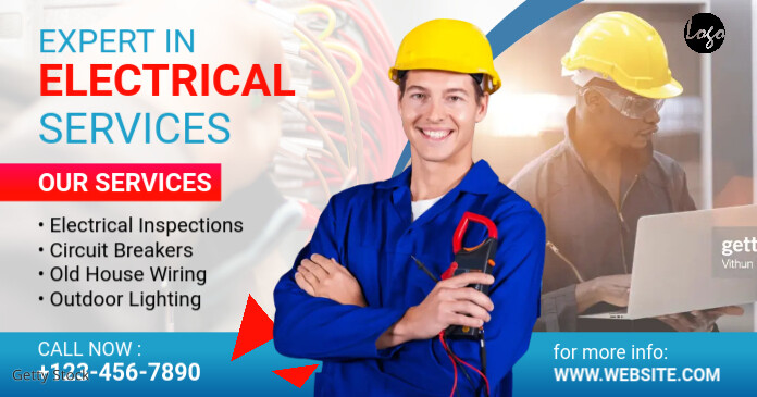 Electrical Repair Services Social Media Post, Facebook Shared Image template