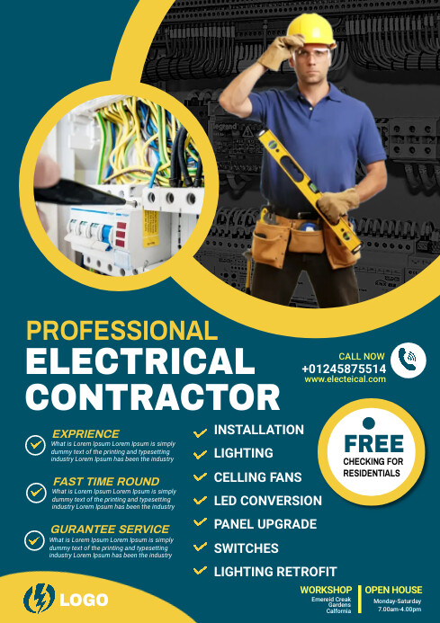 electrical service flyer template | PosterMyWall