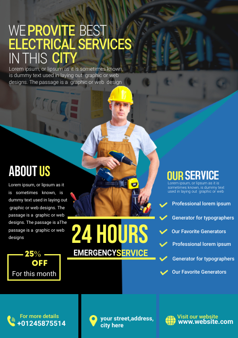 electrical service flyer template | PosterMyWall