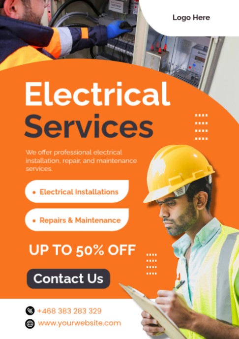 Electrical Services — Professional Electrician & Wiring Flyer ...