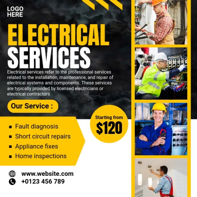 Electrical Services Template | PosterMyWall