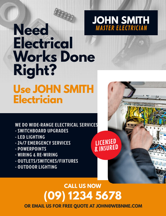 Electrical Services Flyer Template Postermywall