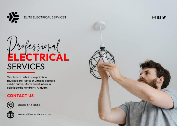 Electrical services flyer Template | PosterMyWall
